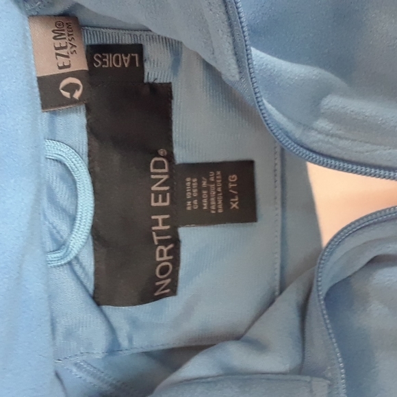 Womens lake blue zip jacket SWEATER - Picture 3 of 5